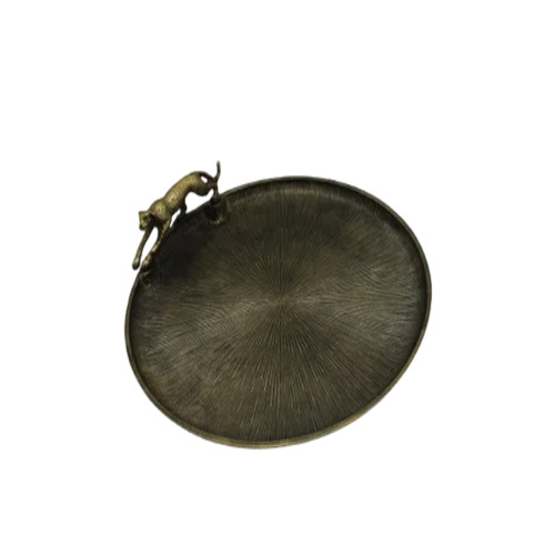 Metal Art Serving Tray - Aluminium 12 Inch Multicolor Polished Oval Tray