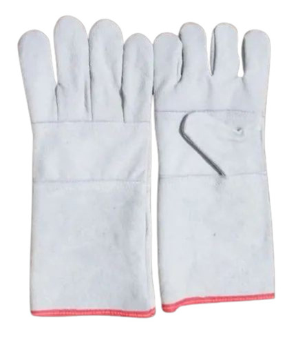 White Split Leather Hand Gloves
