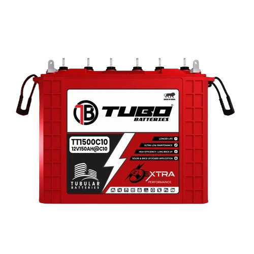 150 Ah Tubular Battery - Red, Sealed, 12 Volt, 24 Months Warranty | Industrial, Telecom, Solar Backup