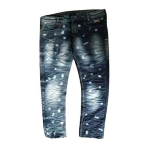 Men Ripped Denim Jeans - Denim, Blue, Regular Fit, Stretchable, Plain Dyed | Anti-Shrink, Breathable, Quick Dry, No Fade