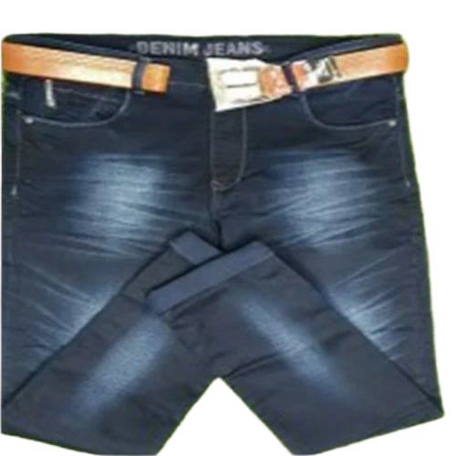 Men Straight Fit Denim Jeans - Denim, Blue, Stretchable, Plain | Anti-Shrink, Breathable, No Fade, Quick Dry