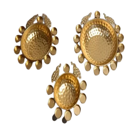 Metal Peacock Set Of 3 Urli