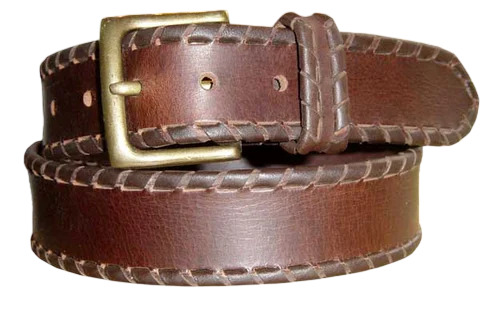 Side Lacing Leather Belt - Genuine Leather, Steel Buckle, Multiple Colors | Polished, Durable, Comfortable, Water Resistant