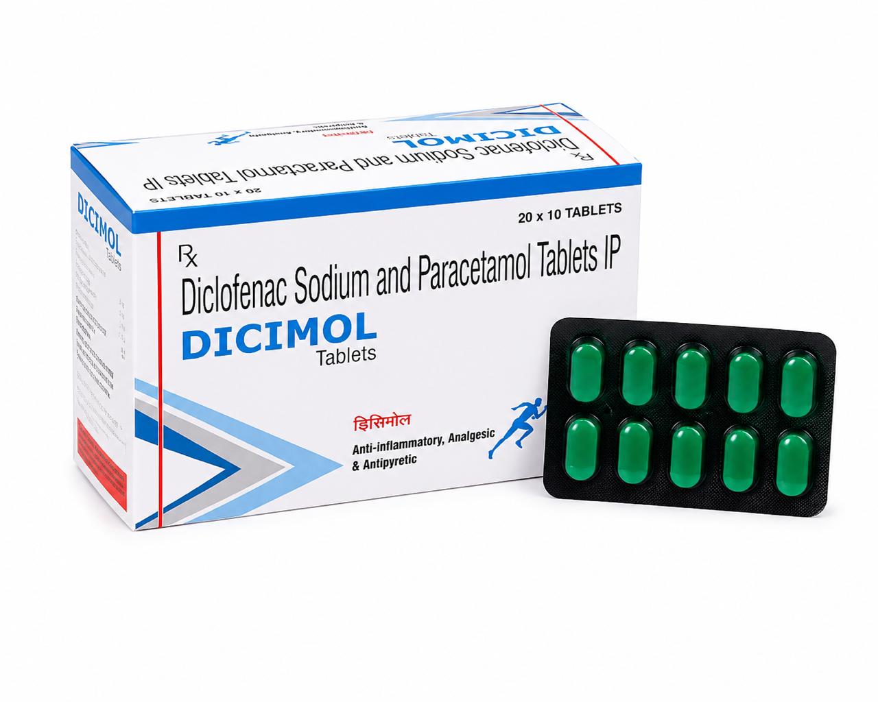 Dicimol Tablets (diclofenac Sodium And Paracetamol Tablets)