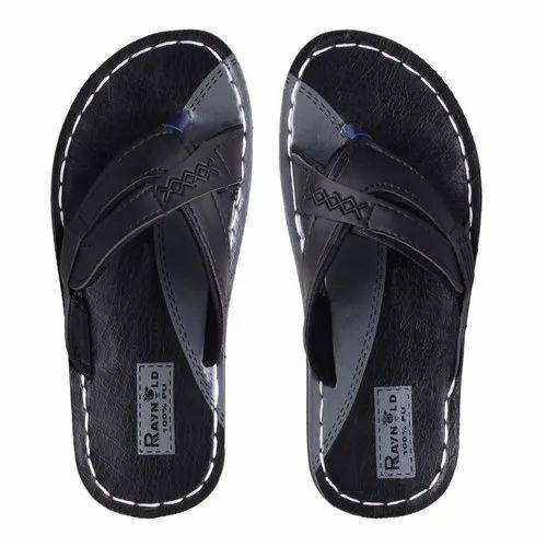 Men Black Pu Slippers