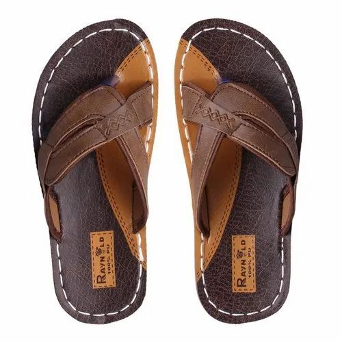Men Brown Pu Slippers