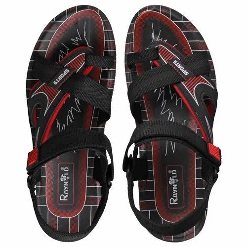 Men Printed Pu Sandals - Niwar Upper, PU Sole, Size 6-10, Multi Color | Durable, Lightweight, Fine Finished, Low Heel, Velcro Style