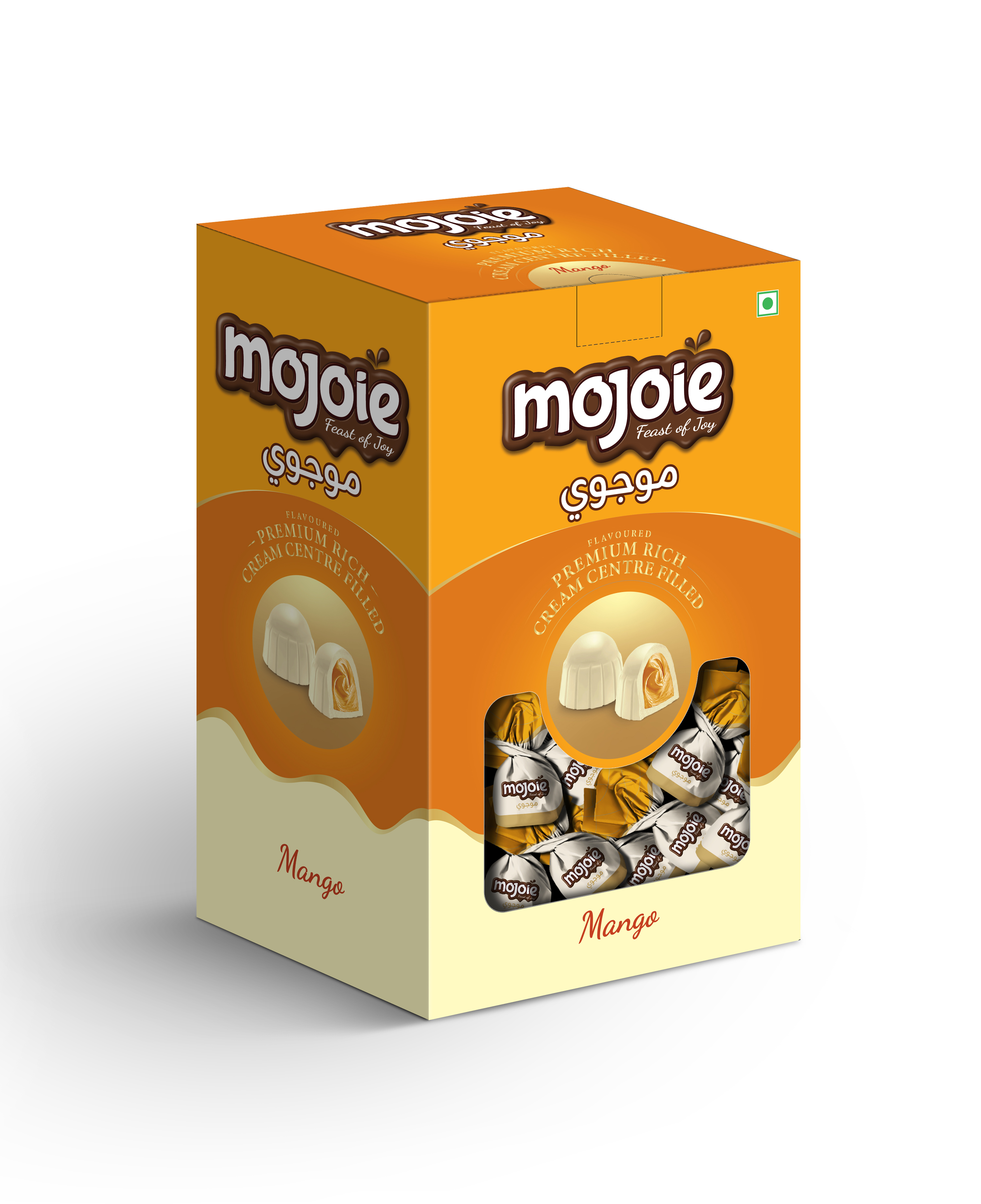 Mojoie 12G Dome Top Mango Compound Chocolat Twist Box - Application: Eating