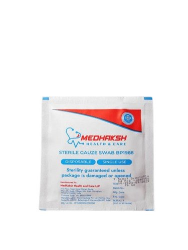 Medical Sterile Gauze Swab - 100% Cotton, Standard Size, White | Sterilized, Disposable, Eco Friendly, Box Packaging