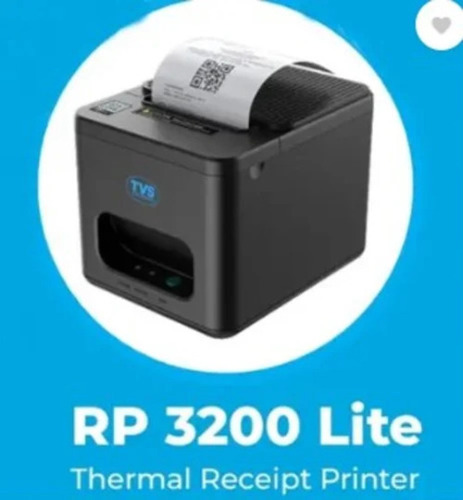 Black Tvs Rp 3200 Lite Thermal Receipt Printer