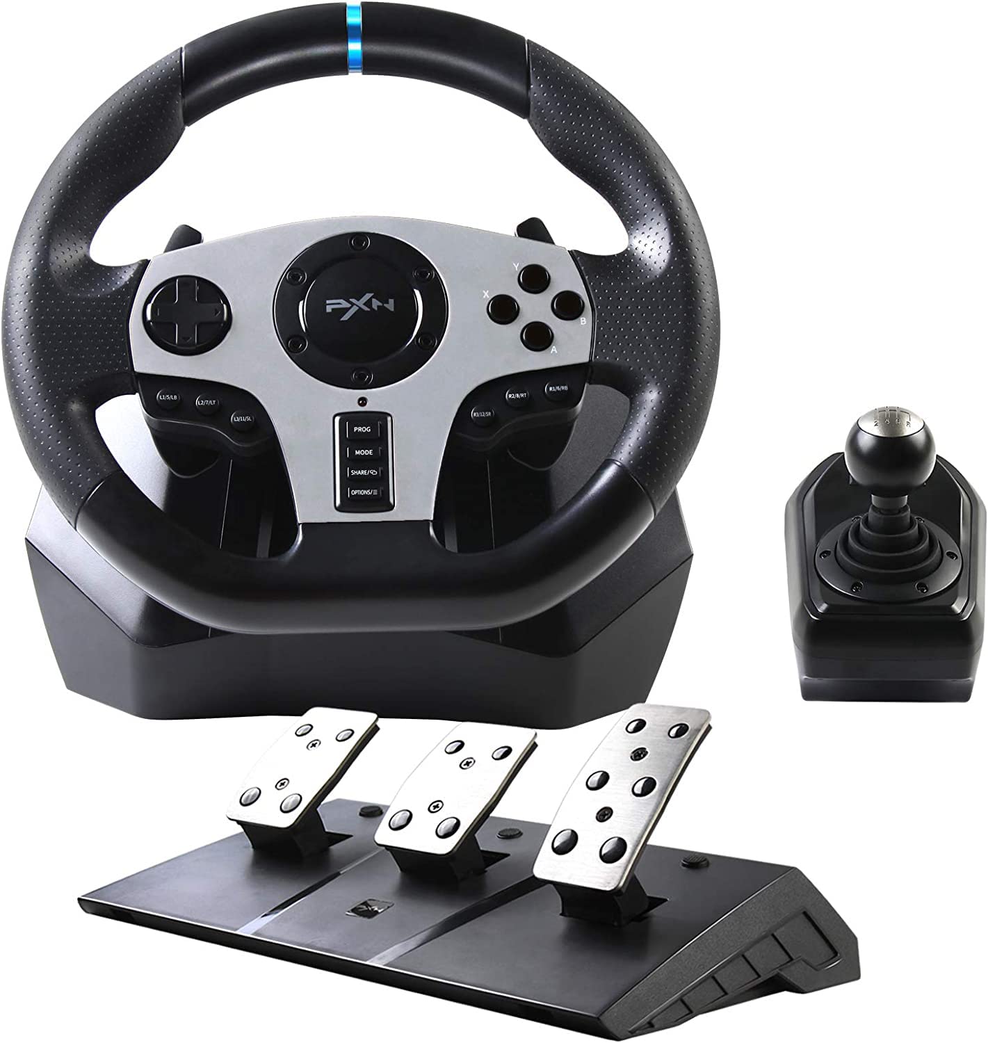 PXN V9 Racing Steering Wheel With Pedals and Shifter