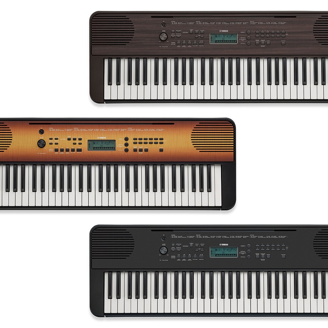 Yamaha PSR E360 DW 61 Keys Portable Keyboard - Dark Walnut ABS Plastic, 400 Voices, Touch-Sensitive Keys, Battery Operated