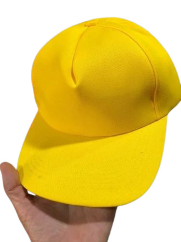 Yellow Plain Cotton Caps