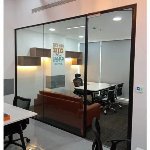 Aluminium Slim Profile Glass Partition
