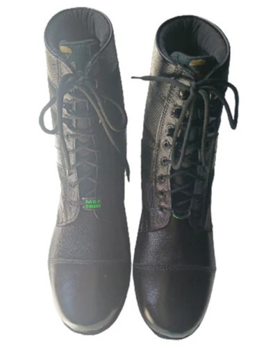 Black Leather Safety Boots - Leather Upper, Polyurethane Outsole, Black, High Ankle | Waterproof, Durable, Men's