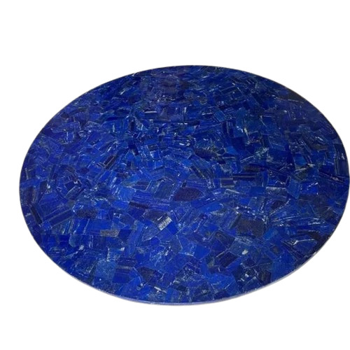 Blue Round Lapis Lazuli Table With Premium Craftsmanship Ideal For Luxury Home