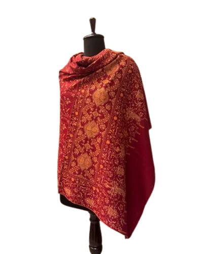 Burgundy Women Woolen Pashima Shawl