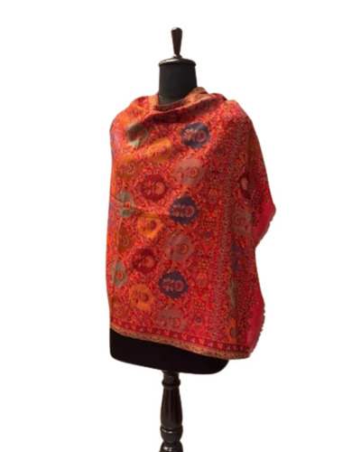 Coke Red Women Woolen Kani Shawl