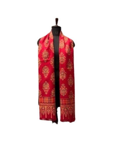 Deep Red Women Woolen Kani Shawl