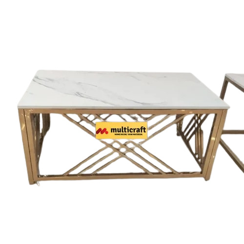 Elegant White Marble Rectangle Console Table