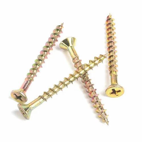 Golden Color Mild Steel Chipboard Screw