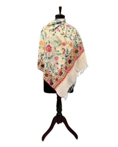 Ivory Women Woolen Pashima Shawl
