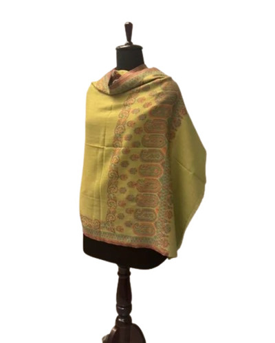 Lime Green Women Woolen Kani Shawl