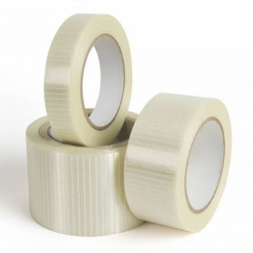 Mono Filament Tape - Reinforced Filament White, Synthetic Rubber/Acrylic Adhesive | Tear Resistant, Moisture Resistant, Heavy Duty