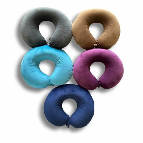 Multi Color Travel Neck Pillow - Memory Foam, Cotton, U Shape | Open Closure, Plain Dyed, Customized Size