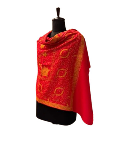 Red Women Woolen Pashima Shawl
