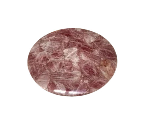 Round Rose Quartz Stone Center Sofa Coffee Table Crystal Healing Gemstone