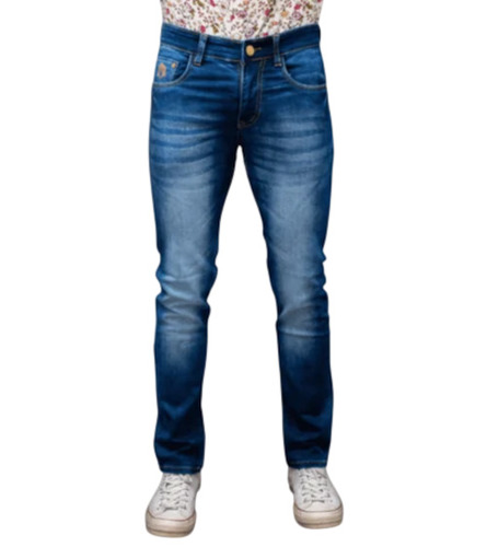 Dyed and Washed Slim Fit Mid Rise Jeans