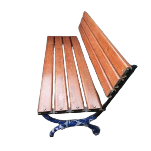 Garden Outdoor Bench - Wooden Iron Frame, Brown Finish, Backrest | Durable, Lightweight, Rust Proof, Attractive Design