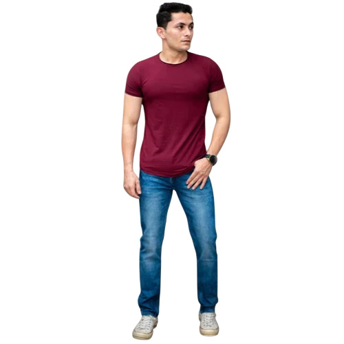 Plain Dyed and Washed Slim Fit Jeans