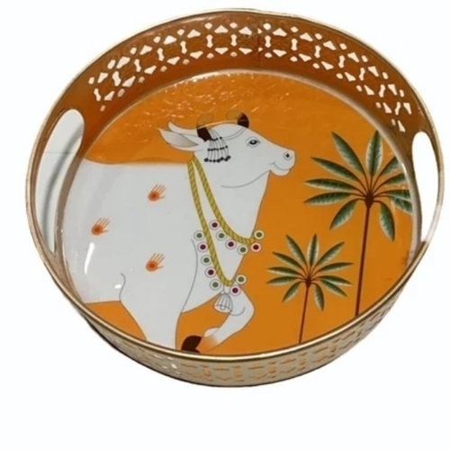 Printed Brass Serving Tray - Color: Available In Various Color