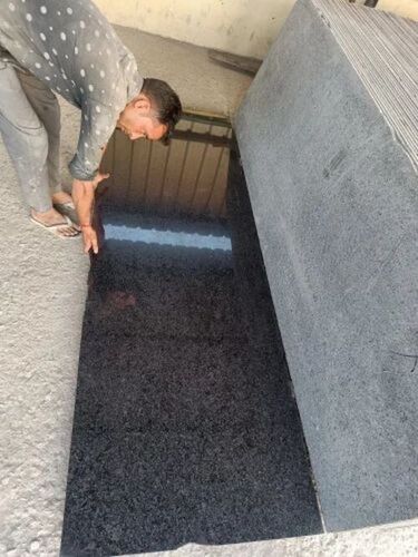 R Black Blue Dot Granite