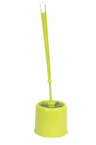 Steel Handle Bowl Toilet Brush With Container