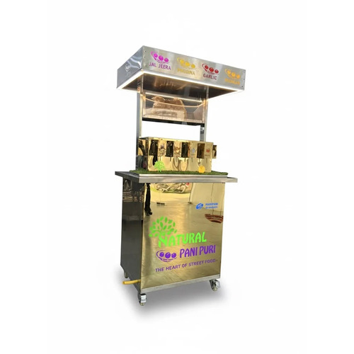 6 Nozzle Digital Controlling Panel Pani Puri Cart - Capacity: 1000 Pcs/Min