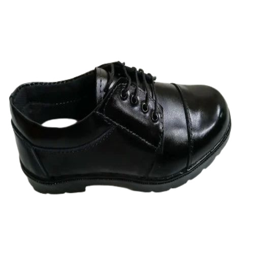 Black Plain Safety Shoes