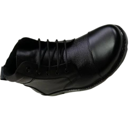 Boots Leather Safety Shoes - Leather, Black, Steel Toe, Rubber Insole | Durable, Comfortable, Anti-Slip Outsole