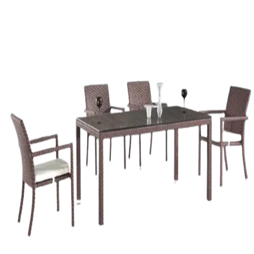 Brown Outdoor Dining Table Set