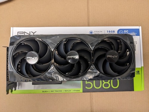 PNY GeForce RTX 5080 16GB OC GDDR7 PCI Express 5.0 Graphics Card with Triple Fan
