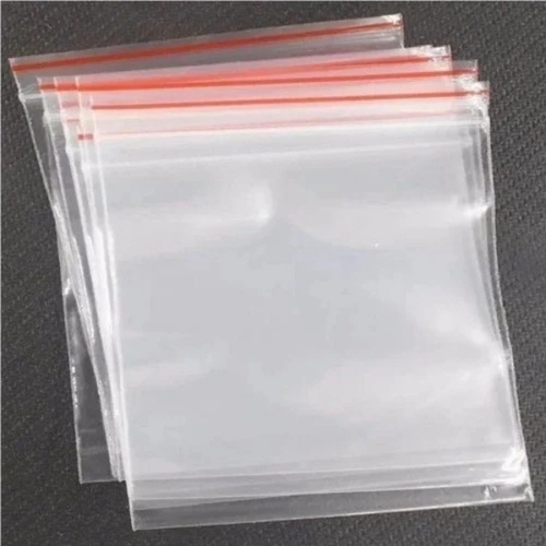 White Transparent Zip Log Plastic Bag