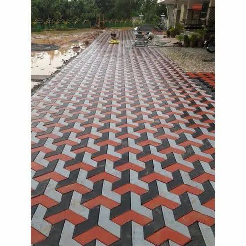 60 Mm Diamond 3 D Dsign Paver Block - Application: Footpaths