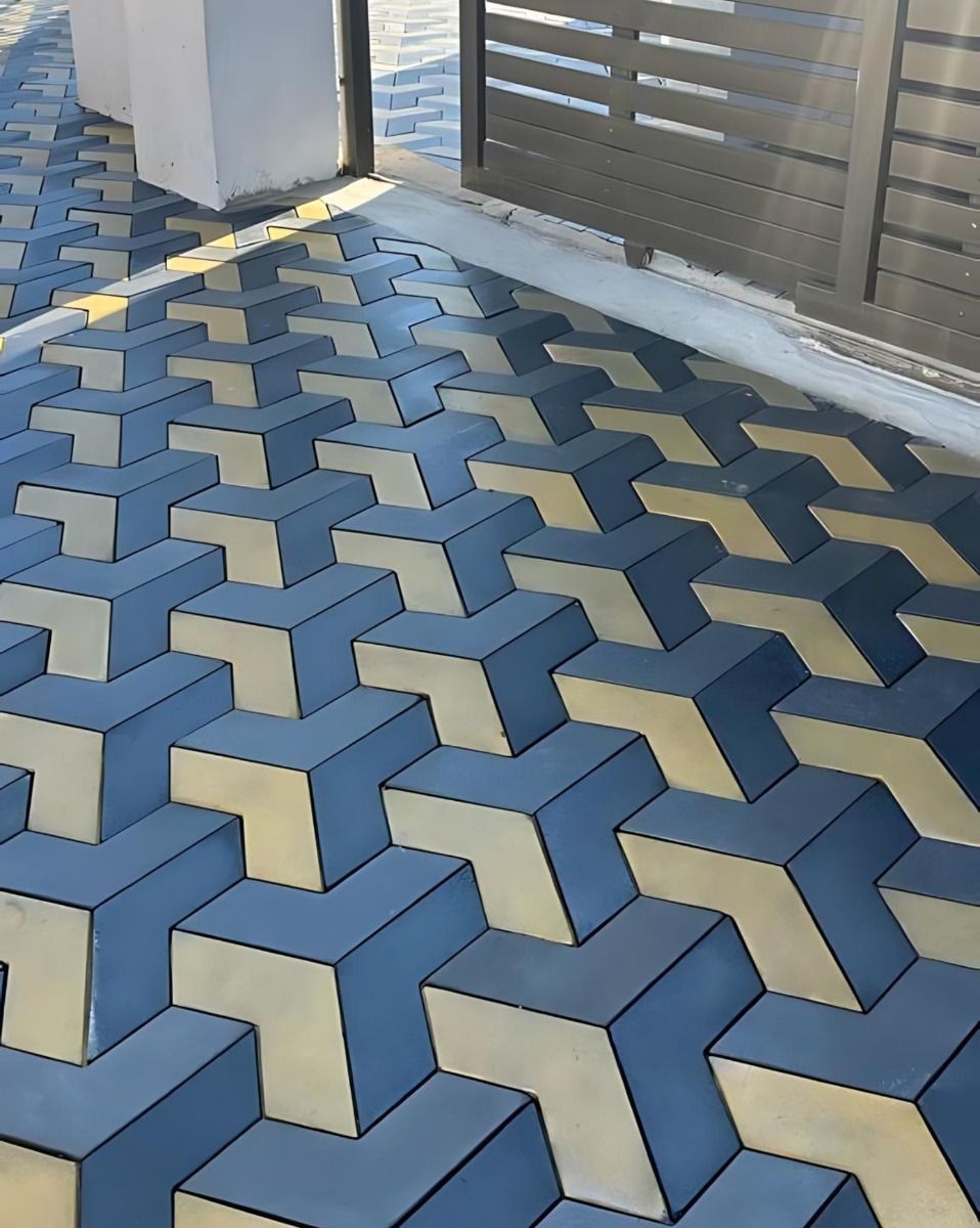 60 Mm V-Shape 3D Design Paver Block - Capacity: 3000 Pcs/Hr
