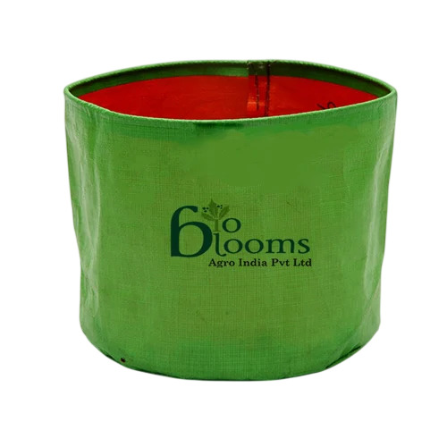 Hdpe Grow Bag 12X9 Inch Green & Orange, Durable Manual Monitoring For Growing Plants