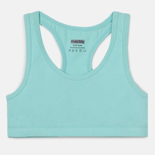 Premium Ladies Sports Bra - Cotton, Sky Blue | Elastic Support, Moisture Wicking, Lightweight Design