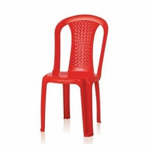 Red Armless Plastic Chair