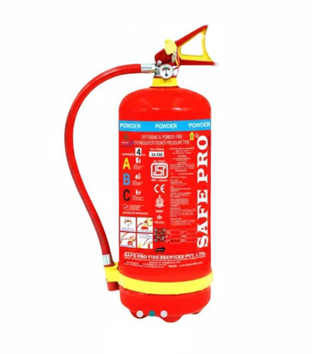 4 Kg Safe Pro Fire Extinguisher - Mild Steel, Red, ABC Dry Powder, 1A-21B | Durable, Round, Industrial