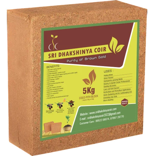 Coco Peat Low Ec 5 Kg Block Unseived - Attributes: Eco-Friendly